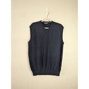 Brunella Gori Mens Vest XL Navy Blue 100%‎ Extra Fine Merino Wool Made in Italy